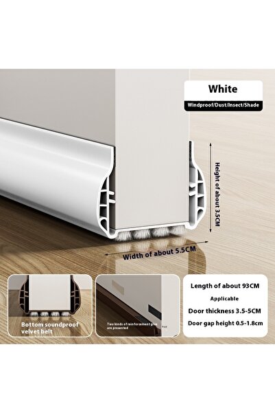 choice2 شريط مانع لتسرب الهواء من أسفل الباب، أبيض اللون، مقاس 3.5-5.5 سم، قط...