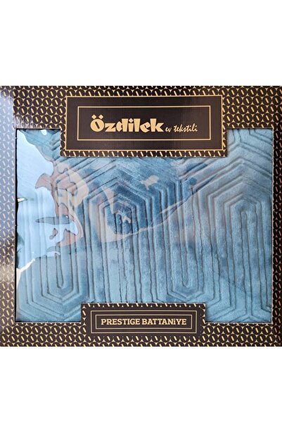 Özdilek Prestige Kalın Embos Çift Kişilik Battaniye (220x240)-Göl Mavi