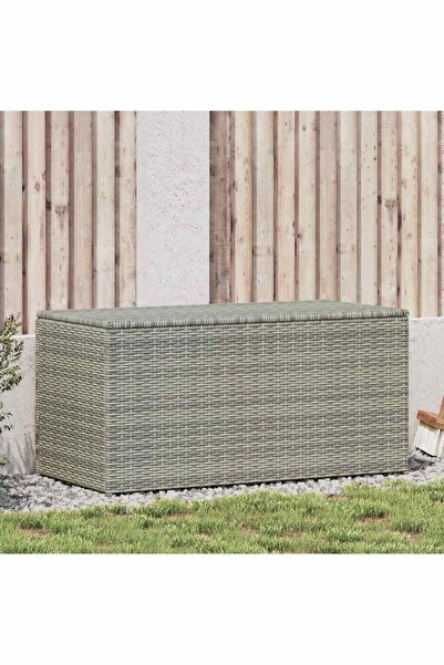 vidaxl Garden Storage Box Poly Rattan 100x50x50 cm Grey