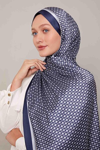 Levidor Lacivert Halkalı Benek Desen Angel Şal