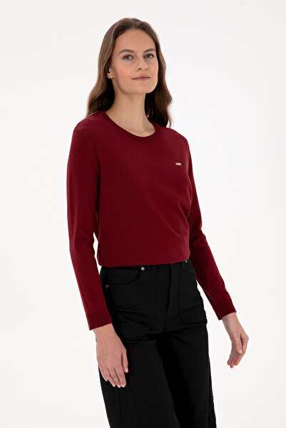 U.S. Polo Assn. Women's Burgundy Basic Sweater 50313621-Vr014