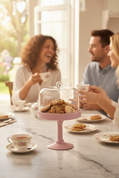 EWs Soft Pink Acrylic Footed Kura Piped K & Covered Presentation Stand - 2 Pieces