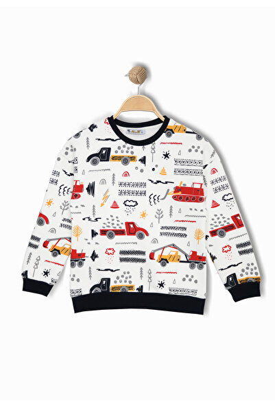 ALG ERKEK ÇOCUK ARABA VE İŞ MAKİNELERİ DESENLİ SWEATSHIRT