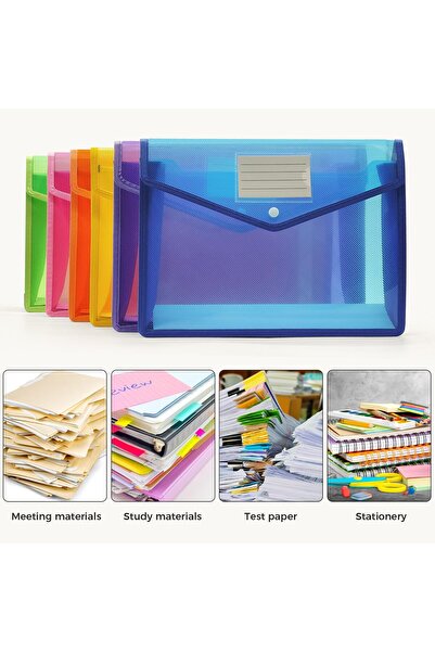 Blythornix A4 Size Expanding File Folders with Snap Closure, Document Bag, Mesh Pockets Organizer, File Jackets