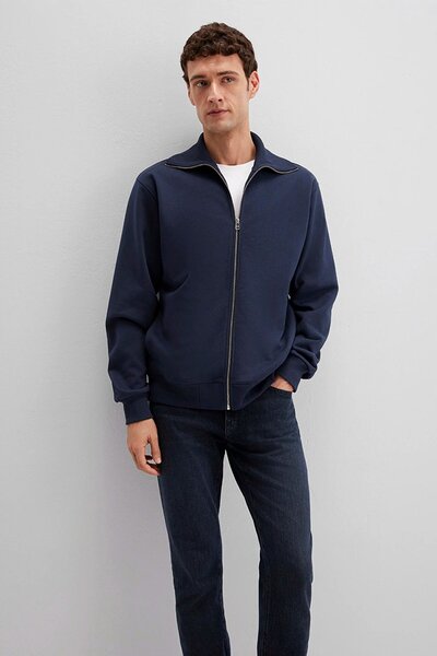 Mavi Men's Zippered Navy Blue Sweatshirt 0S10521-70490