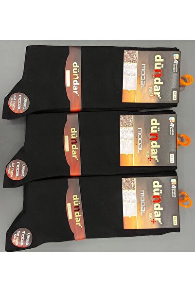 Dündar Plus 4124 Men's Modal Lycra Seamless Socks 12 Pieces