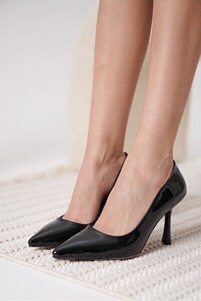 aczagul butik Stiletto din piele lacuită neagră pentru femei TR08MS26E