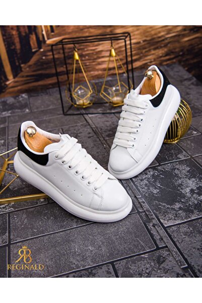 ALEXANDER Black and White Velvet Sports Shoes