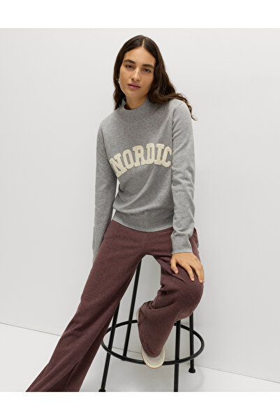 Marks & Spencer Air Yarn Nakışlı Bisiklet Yaka Kazak