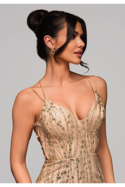 OMBRE Večerní šaty - zlaté LA-OM-DLR165