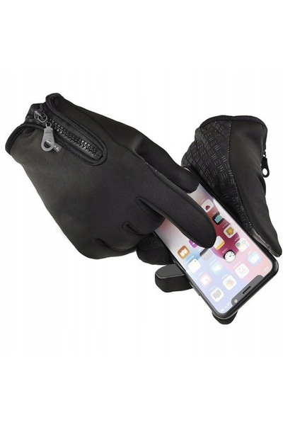 zola Tactical gloves, 2 in 1, Touchscreen function, anti-slip, waterproof, XL size, black