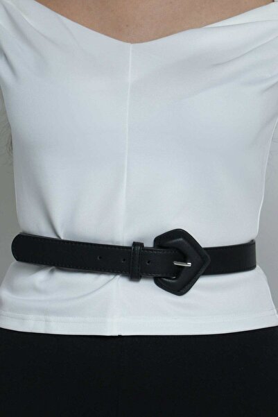 mica Leather Women's Belt with Small Buckle