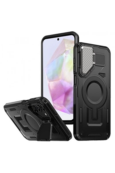 Stef's Cat Husa MagSafe pentru Samsung Galaxy A35 5G A356, CamVault, Neagra