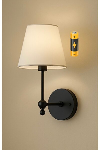 Mon Chevalon Prestij Pilli Aplik Duvar Aplik 4000K Warm White Gün Işığı Krem Şapkalı