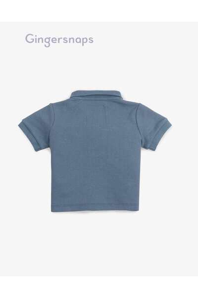 Gingersnaps Boys' Solid Color Polo T-Shirt with Front Buttons