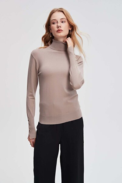 menta Plain Neck Long Sleeve Top