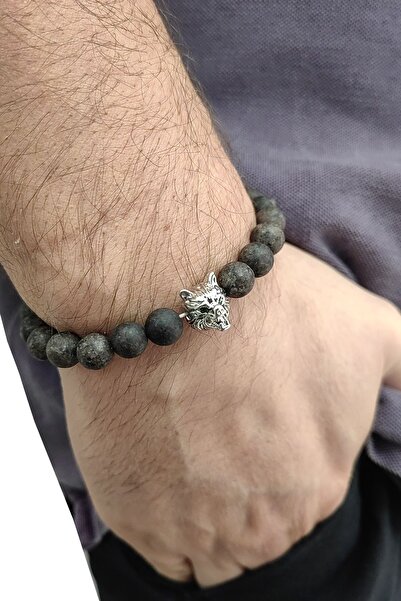 Chavin Elastic Natural Brown Jasper Stone Men's Bracelet Ey40