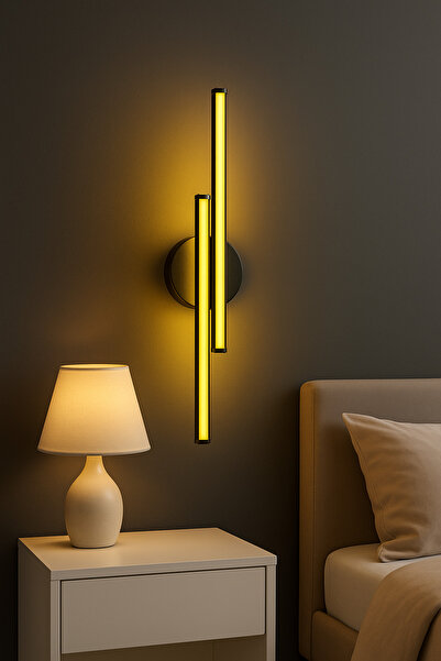 luxshome Lux Pilli Kablosuz Çift Yön Led Aplik Tablo Salon Duvar Banyo Ayna Yatak Resim Aydınlatma Sarı Işık