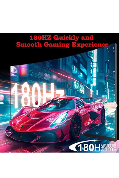 FlashHawk 2K 27 inch Curved Monitor with Speakers, 180/144Hz QHD 2560x1440p Gaming Monitor with AMD FreeSync