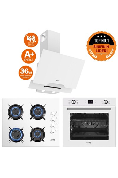 Ferre ve AFM Tech Markalı / FeON Beyaz Ultra Sessiz Ankastre Set( D064-SA + FM2201 + FM7701 )