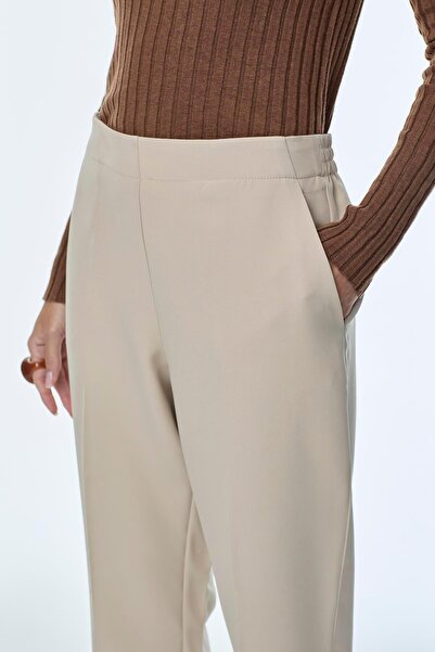 Zühre Buy Elastic Waist Cigarette Mink Pants P-0199
