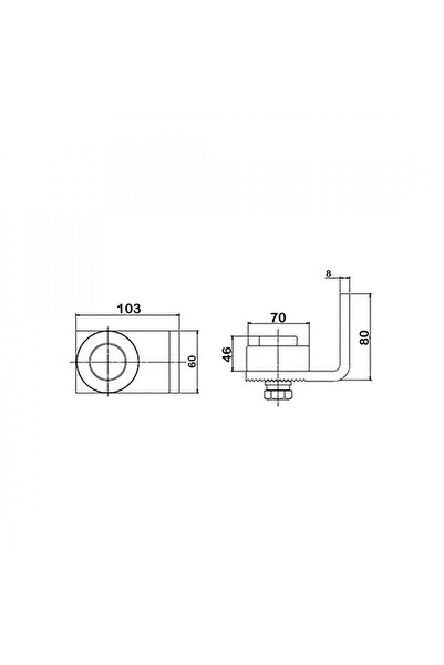 EmaConstruct Balama inferioară cu rulment pentru poartă cu diametrul de 70 mm