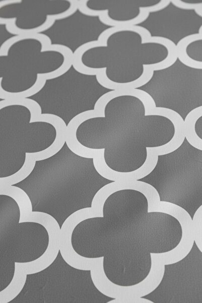 Perotti Honeycomb Gray Ranforce 100% Cotton Double Duvet Cover Set with Elastic Fitted Sheet