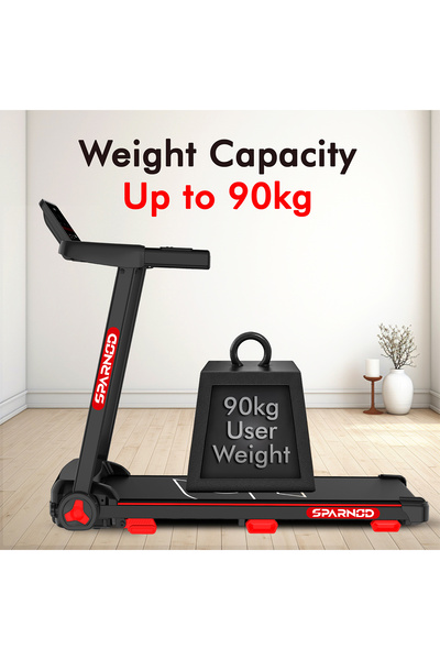 Sparnod Fitness STH-1150 Treadmill 2.5HP, 1–14 km/h, Manual Incline, LED, Bluetooth Speakers