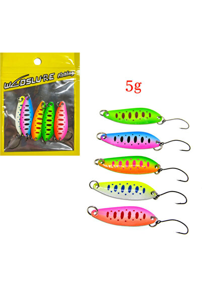 Choice طُعم صيد السمك المعدني الصلب من WHITE JYJ، 5 قطع في كيس، على شكل حرف "...