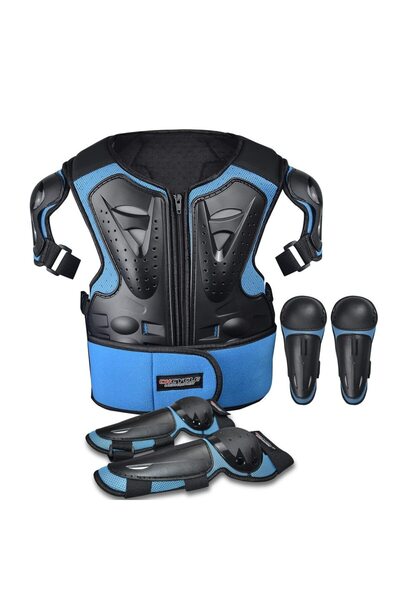 Choice1 بدلة واقية زرقاء للأطفال للدراجات النارية، معدات دراجة ترابية، واقي ص...