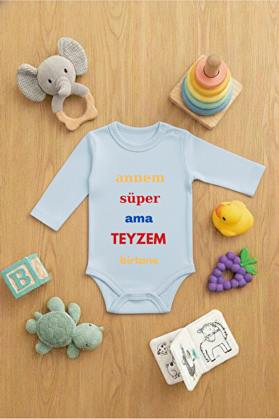 LORVEX بدلة أطفال زيبين بتصميم لطيف مع مطبوع كتابات ANNEM SUPER TEYZEM BİRTAN...