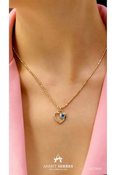 CETAŞ Kalpli Camgöz Kolye