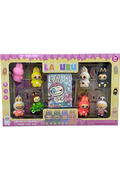LABUBU Set de 6 figurine din silicon, 5-7 cm