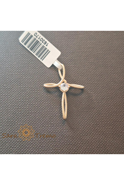 SaraTremo Pandantiv cruce placată cu aur „Calea Luminii”