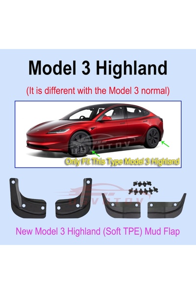 choice2 Model 3 Highland Soft Mud Flaps For Tesla Model 3 Y Juniper 2025 2026...