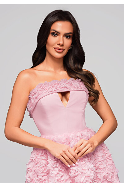 OMBRE Βραδινό φόρεμα LA-OM-DLR181 - ροζ