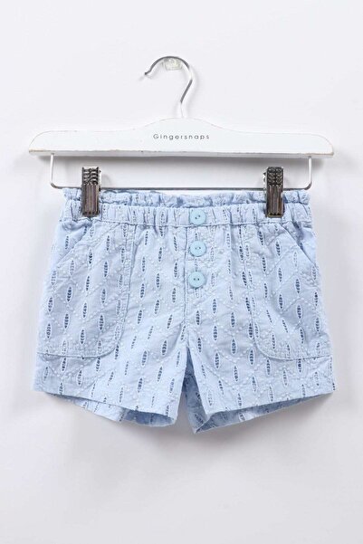 Gingersnaps Girls Embroidered Button-Front Shorts