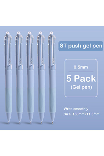 Choice Blue-5pcs 5 pcs gel pen ins smooth press quick-drying 0.5mm black pen ...