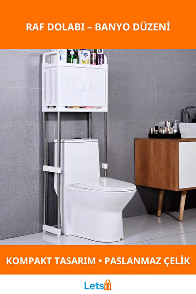 Letsii Suya Dayanıklı Fonksiyonel Banyo Düzenleyici Raf Dolabı