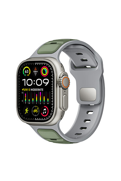 UnDePlus ساعة أبل ألترا 1/2/3 مقاس 49 ملم، سوار بيضاوي من السيليكون بنمط ملون 135