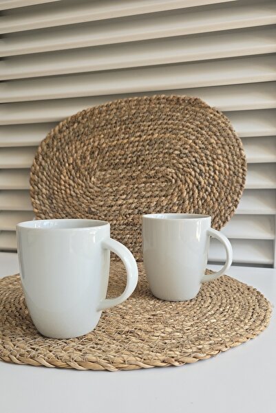 GULHANILE Porcelain White Mug Set of 6 250 ml Classic