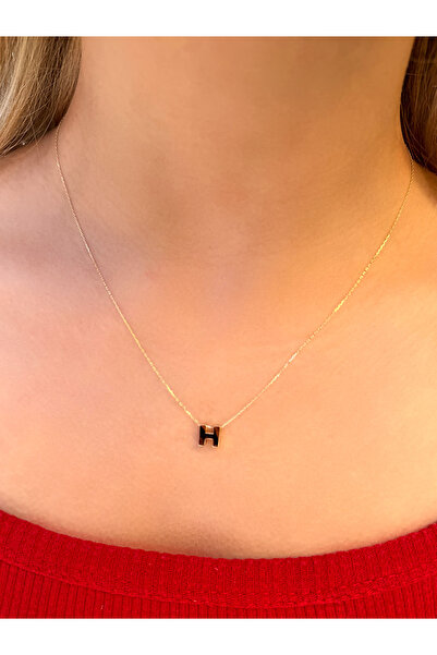 UZUNDAĞ KUYUMCULUK 14 Ayar Altın 3 Boyutlu H Harfli Kolye