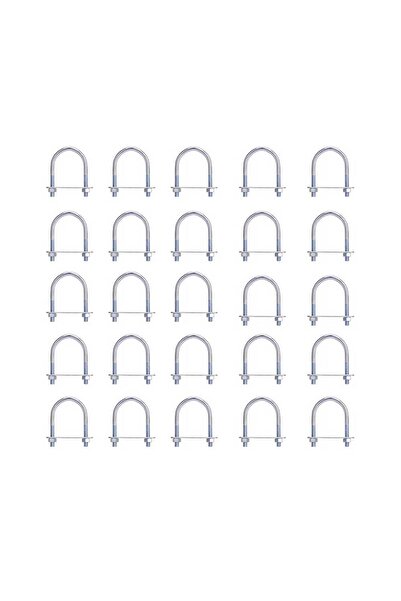 EmaConstruct Set de 25 de console de fixare a panourilor de gard galvanizate cu placă și piulițe pentru stâlp de 42,4 mm