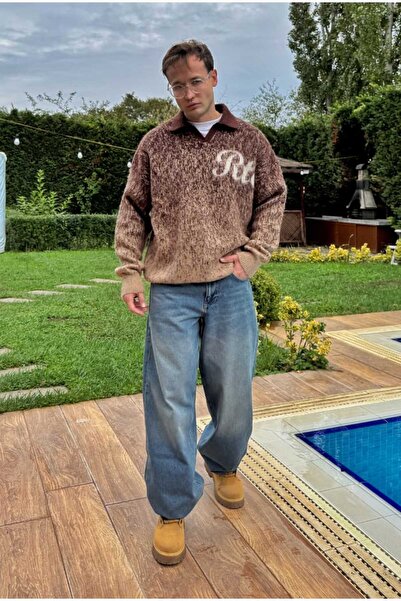 serline Polo Neck Rtr Printed Oversized Premium Sweater