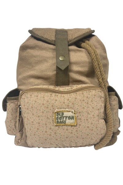 Old Cotton Quality Single Eyed Vintage Casual Design Unisex Backpack Daily School Trip Camping Trekking Bag 29Cmx36Cm