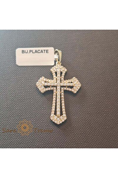 SaraTremo Pandantiv placat cu aur „Crucea Păcii”