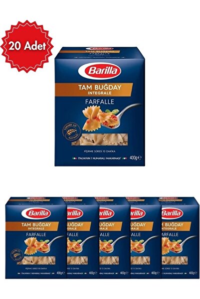 Barilla Integrale Farfalle Tam Buğday Kelebek Makarna 400 G x 20 Adet| Yüksek...