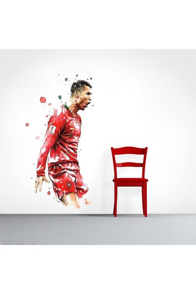 ALAYRA International ملصق حائط من الفينيل من ALAYRA Ronaldo - ملصق فاخر لكرة ...