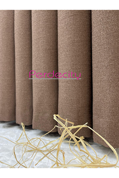 PERDECITY Bohemian Style Linen Gizia Brown Background Curtain (Single Panel) Does Not Need Ironing Heavy Weight Suitable for Any Room