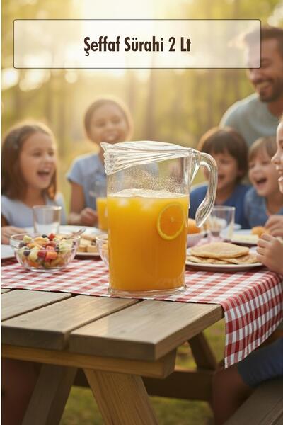 EWs Akrilik 2 Lt Şeffaf Sürahi (Buzdolabı Kapak Rafına Sığar)